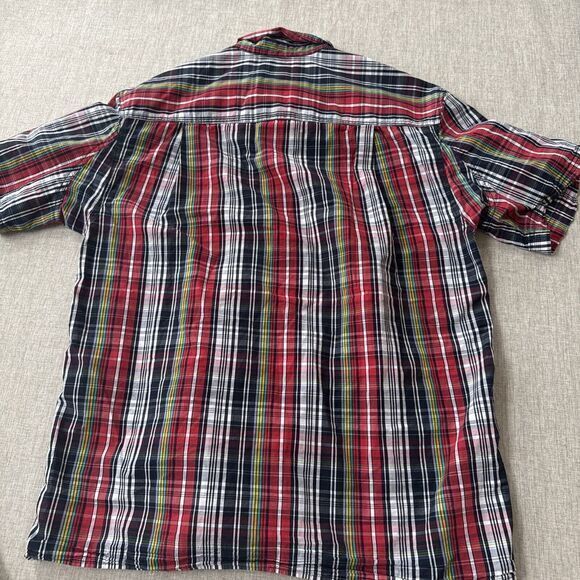 Duluth Trading Co Shirt Men's Medium BBQ Short Sleeve 72510 Plaid Button Front - Picture 7 of 8